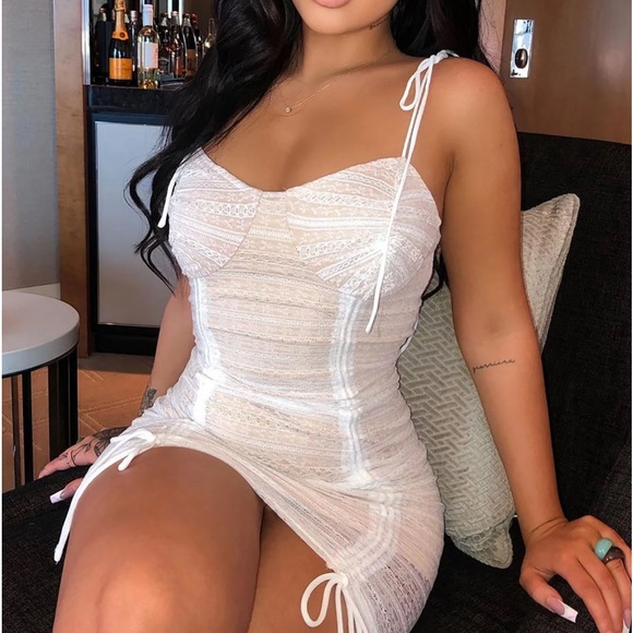 Fashion nova rushed Mini dress - off white NWT - Medium - Picture 4 of 5